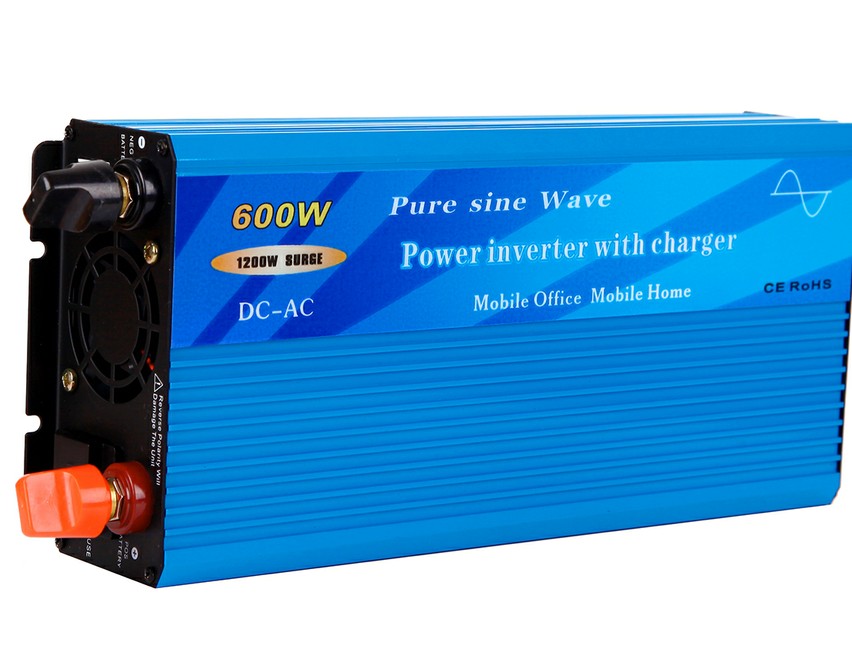 600W Pure Sine Wave Power Inverter with built-in charger and auto transfer switch